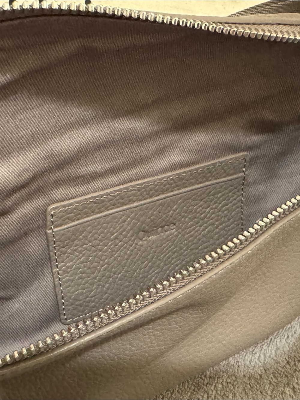 Quince Italian Pebbled Leather Sling / Belt Bag in Taupe Grey - Picture 3 of 3